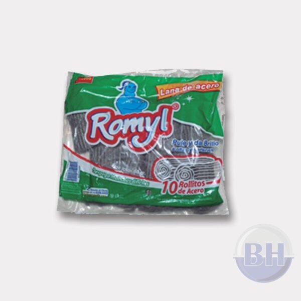 LANA DE ACERO SUPER X 10 RULITOS MARCA ROMYL